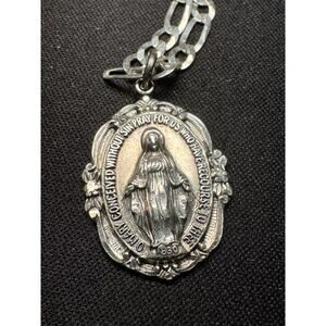 Vintage Creed Sterling Virgin Mary Devotional 1830 22in 925 Chain